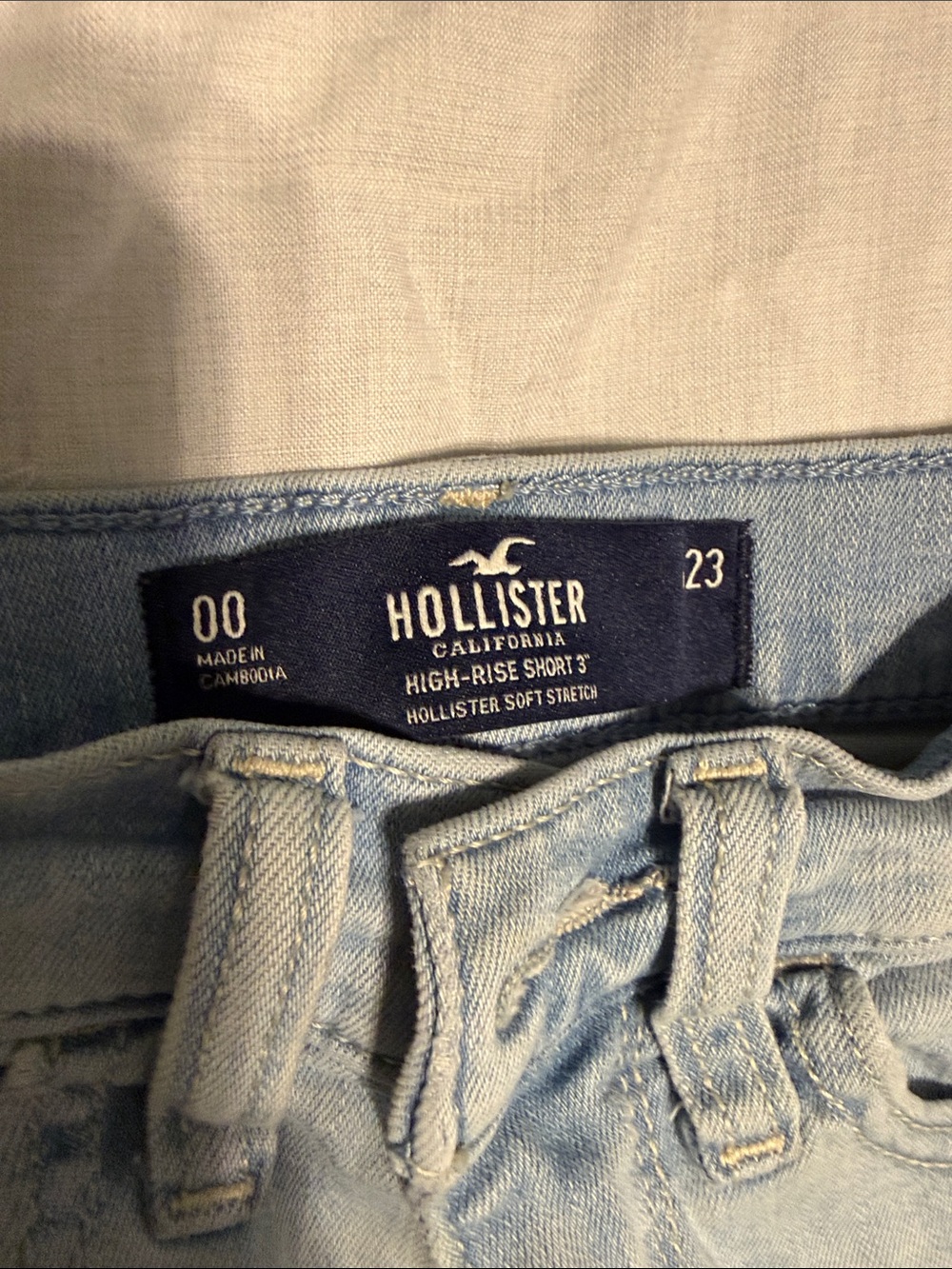 Hollister Light Blue High-Rise Denim Shorts